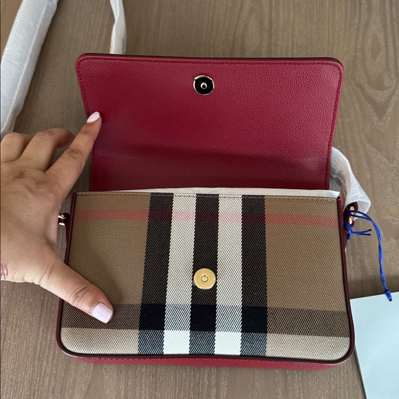 Burberry Red and Tan Crossbody Bag - Picture 5 of 11